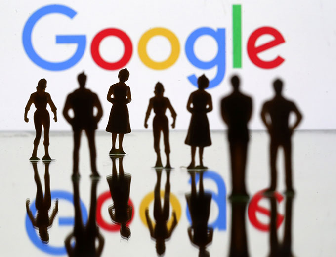 Googleと人々のシルエット