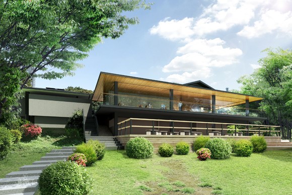 新宿御苑に完成するスタバのイメージ