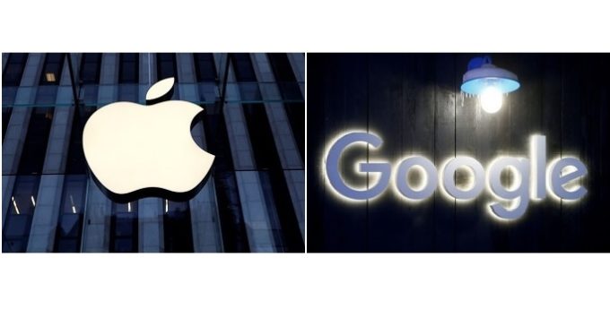 アップルとグーグルのロゴ