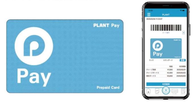 ディスカウントストアのPLANTのリペイド型のオリジナル電子マネー