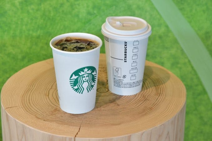 スタバの紙製カップとストロー不要のふた