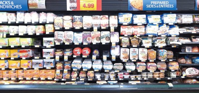米国のSMの食卓向けの冷凍食品売場