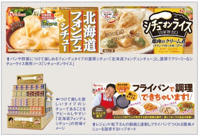 ハウス食品の「北海道フォンデュシチュー」と「シチューオンライス」