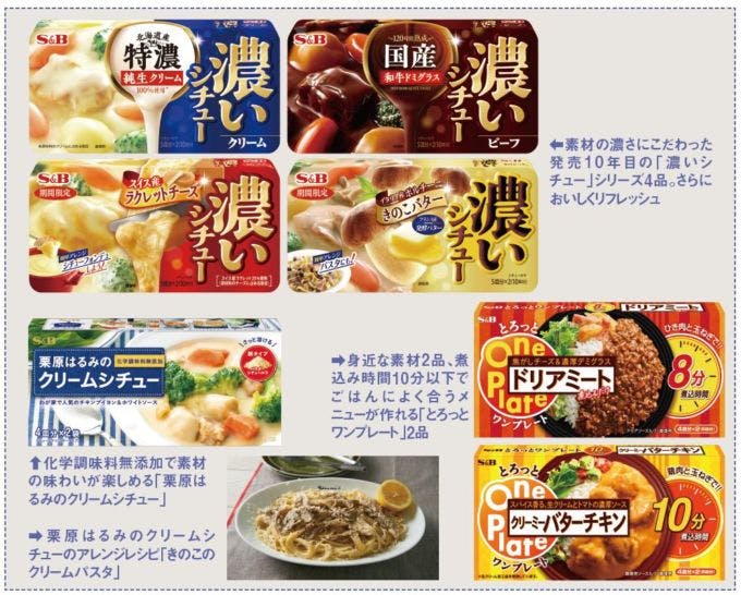 エスビー食品「濃いシチュー」など