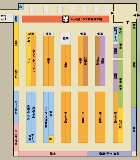 カネスエ阿久比店のレイアウト