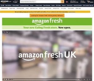 英国に出店した「アマゾン・フレッシュ」の紹介サイト