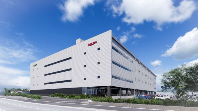 楽天グループが福岡県粕屋町に新設する「Rakuten Fulfillement Center Fukuoka（仮称）」の外観イメージ