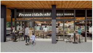 東急ストアの食品スーパーとレストランを融合させたグローサラント型業態「プレッセ飯田橋デリマーケット」完成イメージ