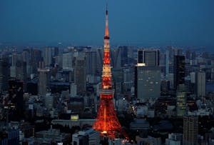 都内の街と東京タワー