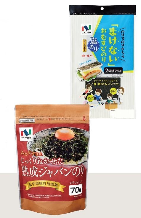 「熟成ジャバンのり70gスタンダード」と「『まけない』塩おむすびのり2袋」