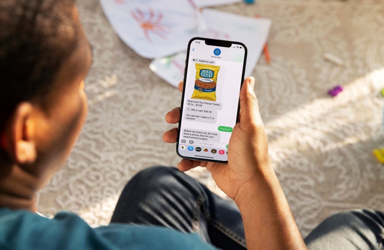 ウォルマートのテキストメッセージを送ると商品が注文できるサービスのイメージ