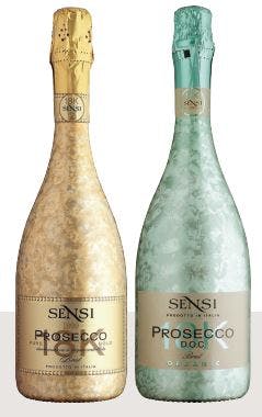 三菱食品「センシィ」のイタリアワインのセンシィブランド「18Kプロセッコ・ゴールド」「18Kプロセッコオーガニック・グリーン」