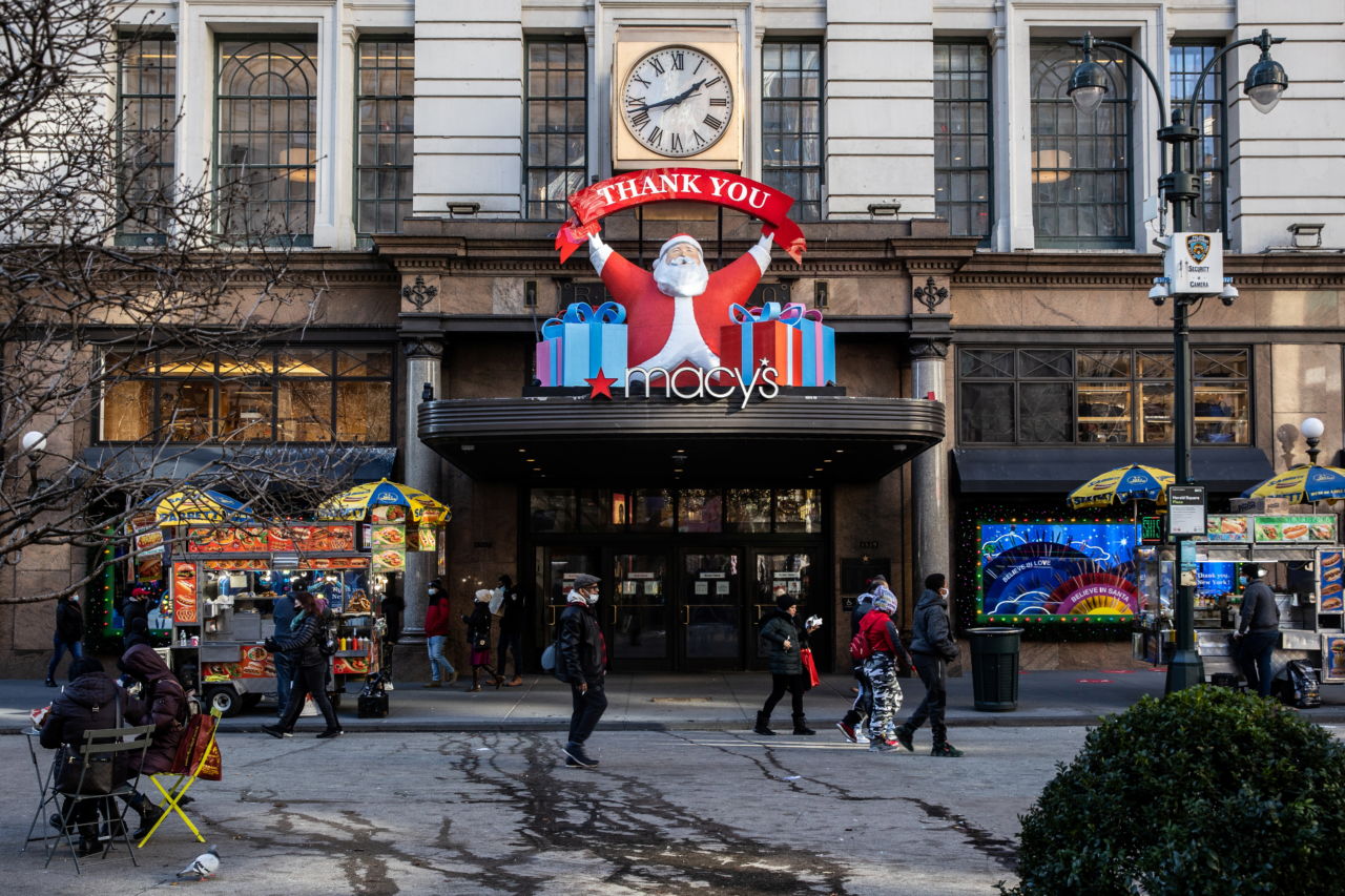 ニューヨークのメーシーズ店舗前