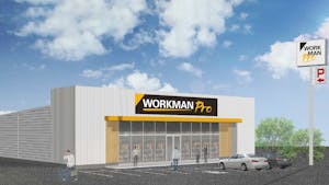 板橋区にオープンする、ワークマンの新業態「WORKMAN Pro」の1号店の完成イメージ