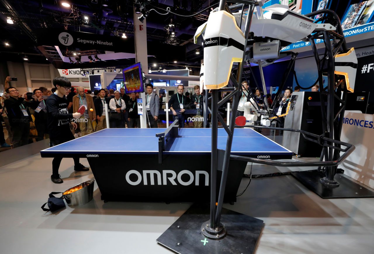 ラスベガスで開催されたＣＥＳでのオムロンのブース