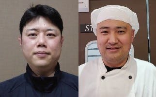 株式会社ビック・ライズ取締役精肉部本部長　加藤 様（左）と株式会社ビック・ライズ　食品館あおば本牧店精肉担当チーフ竜﨑 様（左）