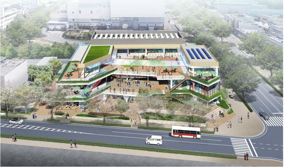 東京調布市のクリーンセンター（ごみ処理場）跡地にオープンする、公共・商業の複合施設「ブランチ調布」