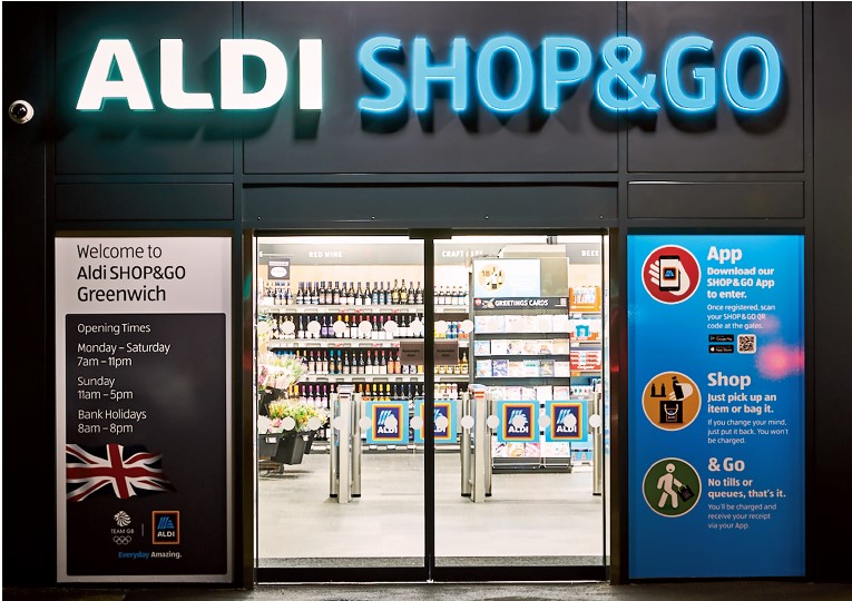 アルディがロンドン市内にオープンしたレジレス店舗「アルディ・ショップ&ゴー」の1号店