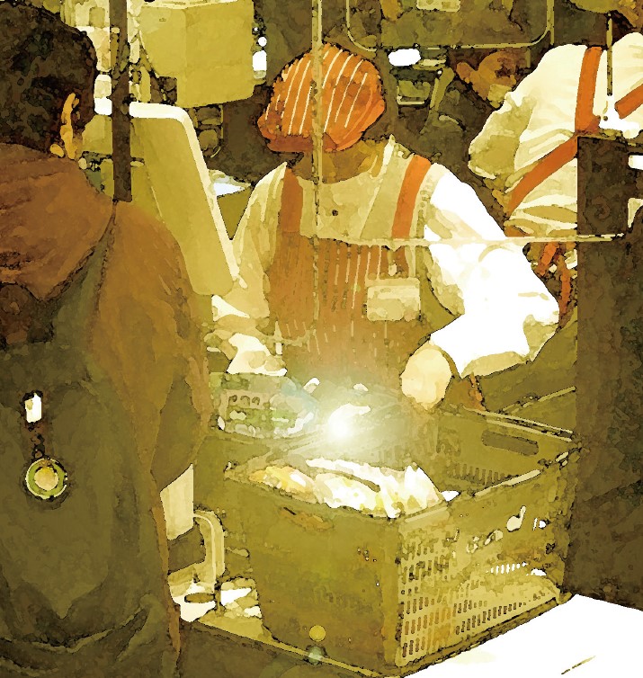 スーパーのレジ打ちをしているパートタイマーの従業員（イメージ）