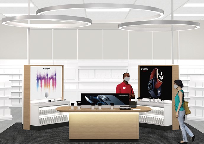 ターゲットがアップルとコラボした新たな体験型売場のイメージ図