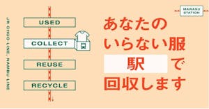 JR中央線コミュニティデザインとJR東日本スタートアップが駅を拠点に衣料品の回収、再利用・再資源化する仕組みの実証実験を開始