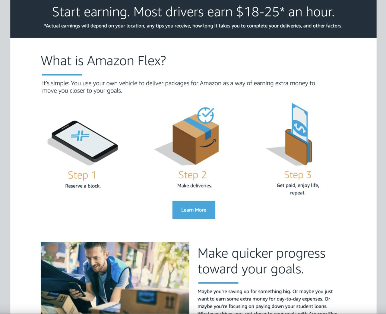 個人事業主対象の配達業務委託プログラム「アマゾン・フレックス（Amazon Flex）」（出所：Amazon.com）