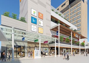 JR宇都宮駅から徒歩1分の複合施設「Utsunomiya Terrace」の完成イメージ