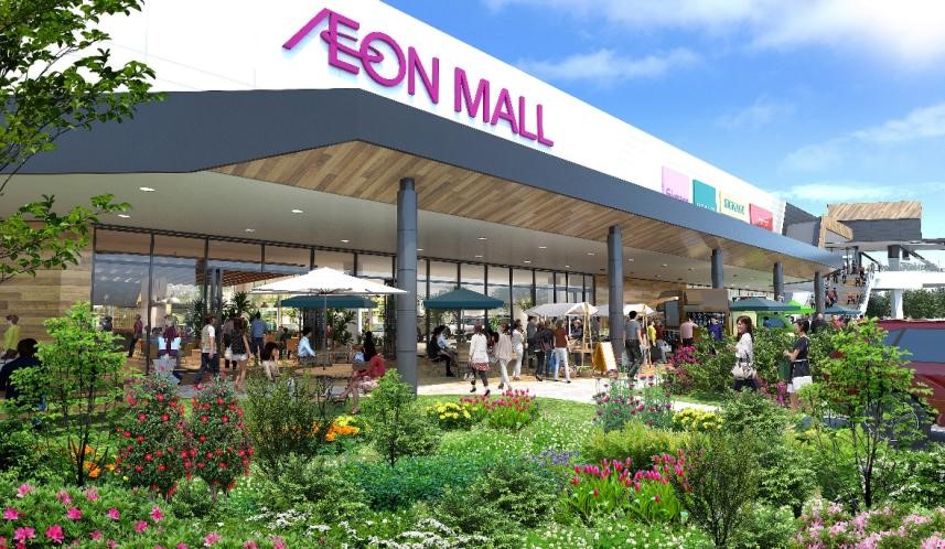 「イオンモール太田」の既存棟の西側に建設する新棟のイメージ