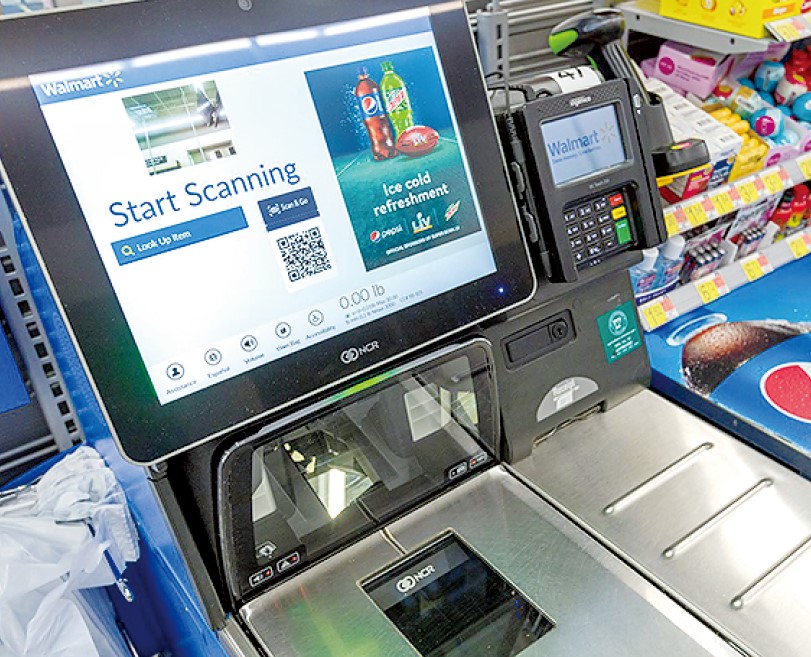 ウォルマートのセルフレジの画面に表示された広告