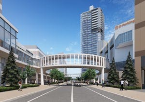 JR新札幌駅と地下鉄・新さっぽろ駅とマールク新さっぽろの各施設をつなぐ空中歩廊のイメージ