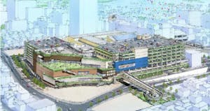 西武鉄道と住友商事が所沢駅西口に開発する「所沢西口開発計画」の建物外観イメージ