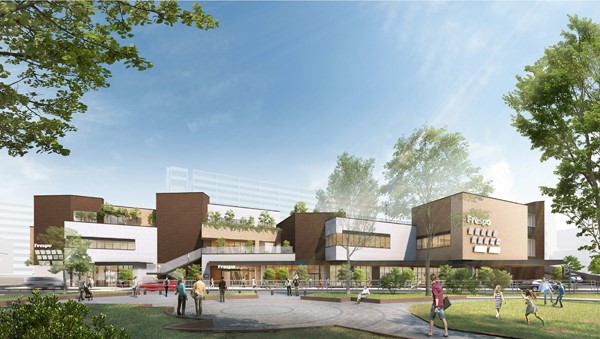 大阪市西区に日生病院跡地にオープンする「フレスポ阿波座」の完成予想イメージ