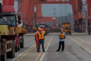 中国の主要港の一つである江蘇省の鎮江港