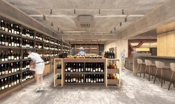 東急百貨店本店のワイン売場の路面店「THE WINE by TOKYU DEPARTMENT STORE」の店内イメージ