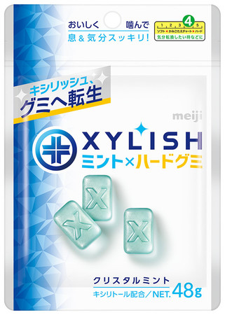 明治が４月に発売する「キシリッシュグミクリスタルミント」