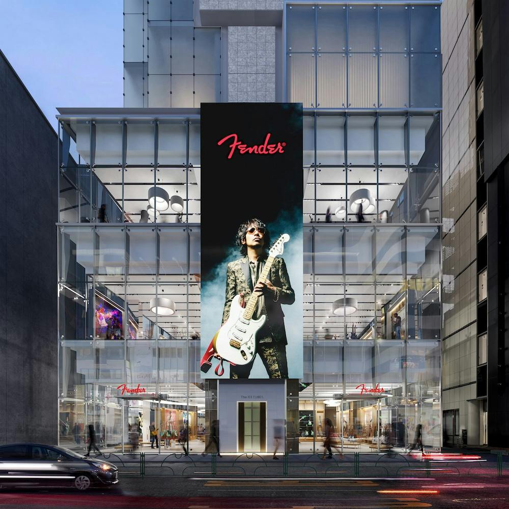 東京原宿・表参道にオープンする世界初となる旗艦店「FENDER FLAGSHIP TOKYO」の店舗イメージ