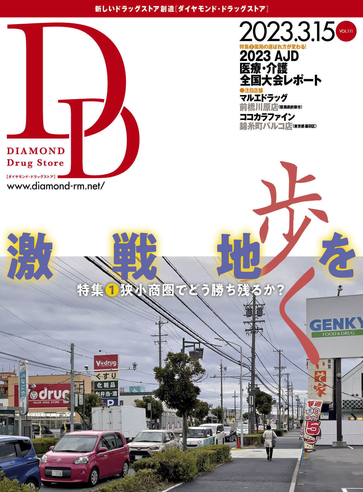ダイヤモンド・ドラッグストア 2023年3月15日号 「狭小商圏でどう勝ち残るか？ 激戦地を歩く」画像