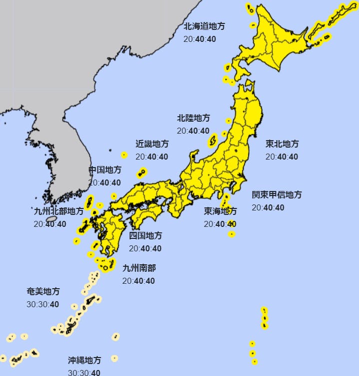 今夏の気温予測（出典：気象庁ＨＰ）