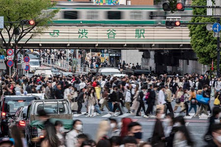 東京・渋谷駅周辺の雑踏