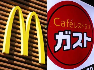 マクドナルドとガストのロゴ