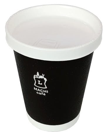 ローソンが実証実験を行う紙製のふたを使ったホットコーヒーのＳサイズ