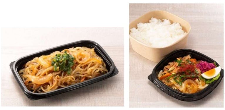 平和堂「びわ湖の日」商品「野菜たっぷりカレー味のチャプチェ」と「プルコギランチボックス」