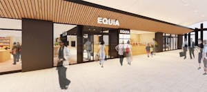 東武スカイツリーライン越谷駅、高架下改札前店舗「EQUiA」の完成イメージ