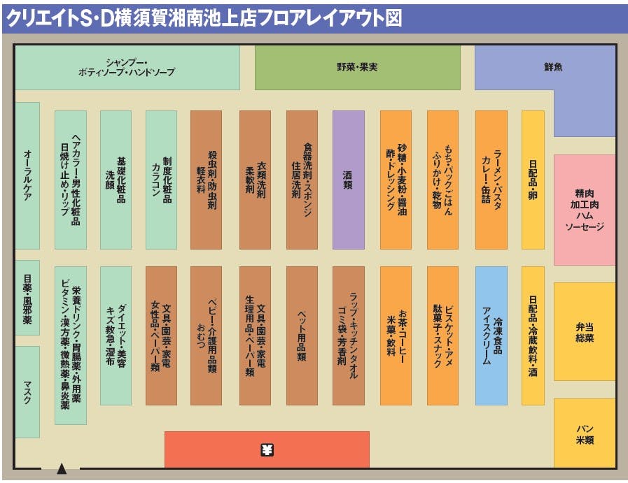 クリエイトS・D横須賀湘南池上店フロアレイアウト図