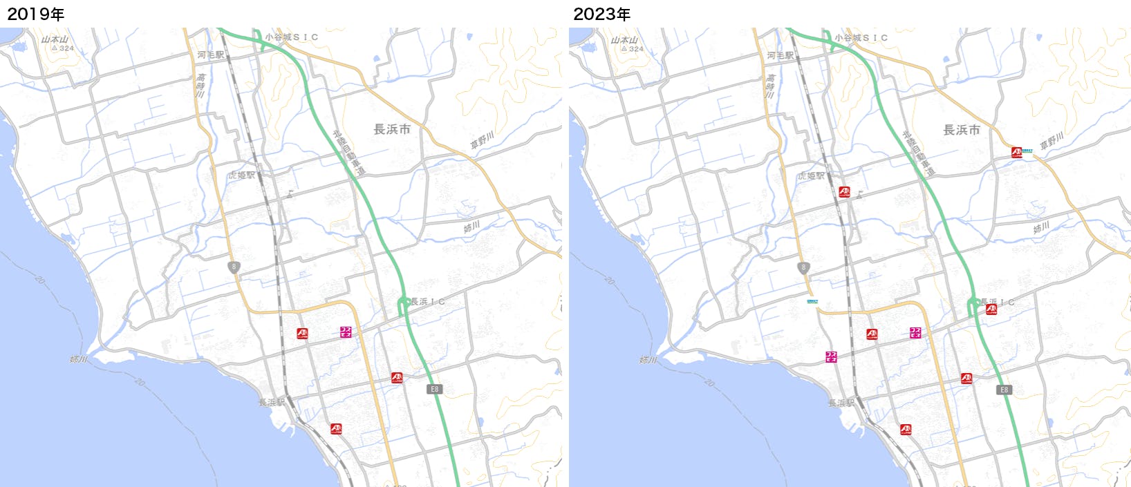 図7：琵琶湖エリア（長浜市近辺）