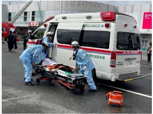 昨年の「イオンタウンの日」の訓練の様子（イオンタウン伊勢ララパーク）