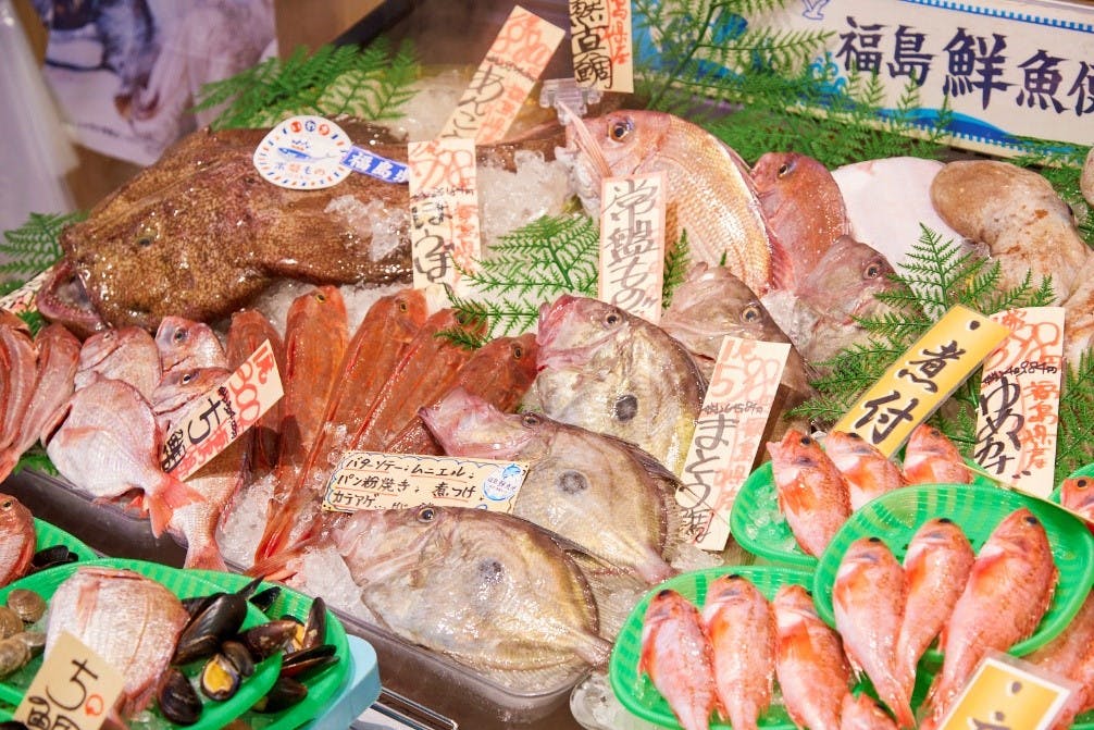 イオンスタイル新浦安で常設展開する「福島鮮魚便」の鮮魚