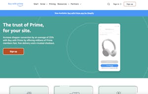 「Buy with Prime」のウェブサイト