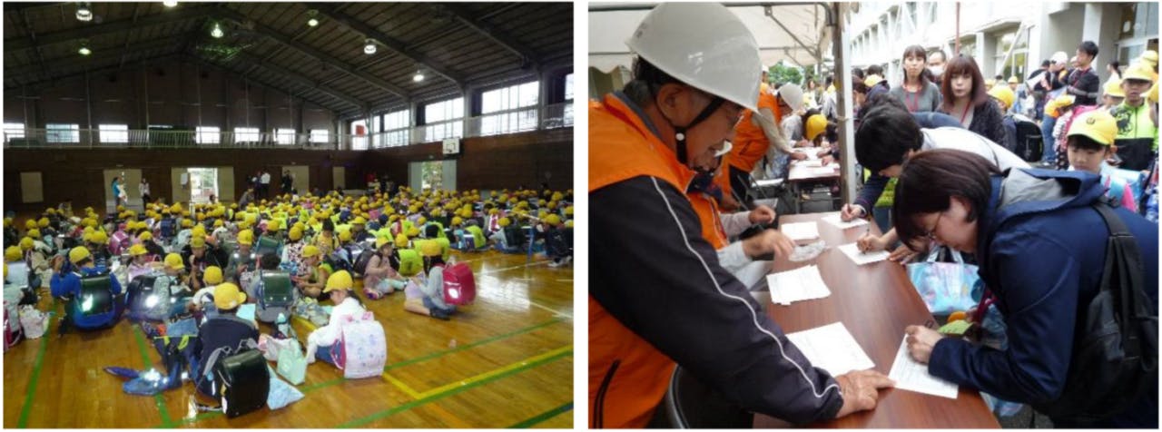 埼玉県鶴ヶ島市立　鶴ヶ島第二小学校の「持続可能な一時避難所の設営」活動の様子