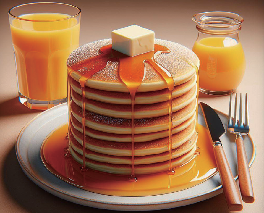 Microsoft のサービス “ Image Creatorfrom Microsoft Designer ”で作成したパンケーキ画像